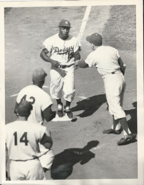 Sandy Amoros Jackie Robinson Gil Hodges original 1956 photo