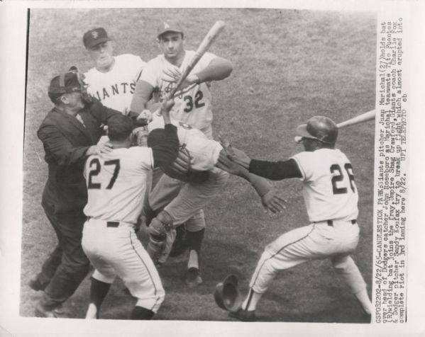 John Roseboro Juan Marichal Sandy Koufax 1965 Clubbing Incident original photo