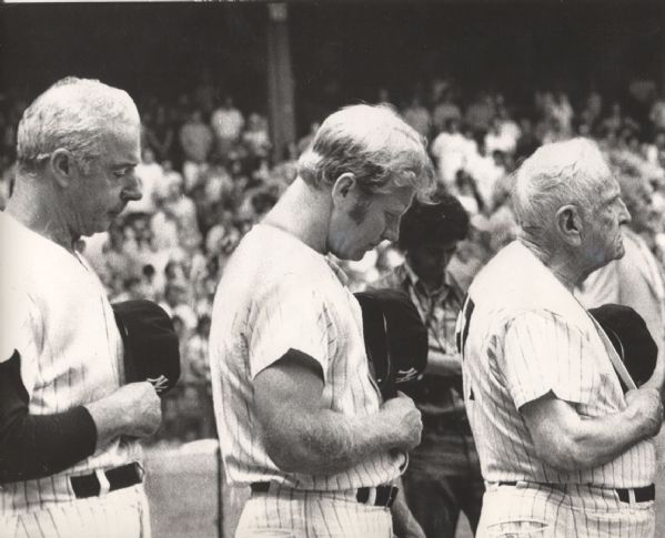 Mickey Mantle – Joe DiMaggio – Casey Stengel - Yankees Immortals original 1971 photo