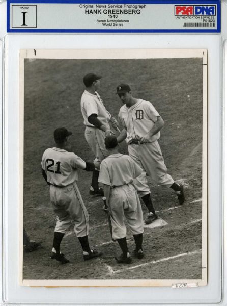 1940 World Series Hank Greenberg Tigers Home Run PSA DNA Type I Original Photo