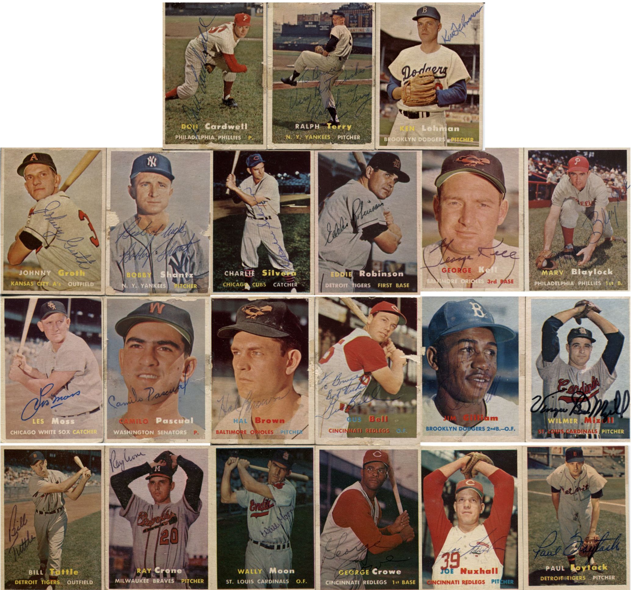 Milwaukee Braves: 1957 topps Baseball Cards