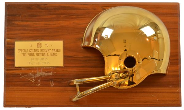 1970 Deacon Jones Pro Bowl Award – Gold Helmet Plaque