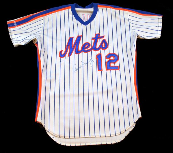 1989 Ron Darling New York Mets Game Worn Signed Home Jersey