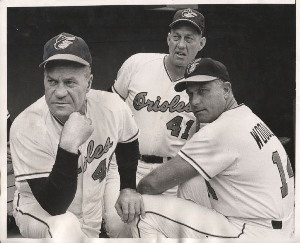 1966 Orioles World Champs Coaching Staff & Hank Bauer Original Photo