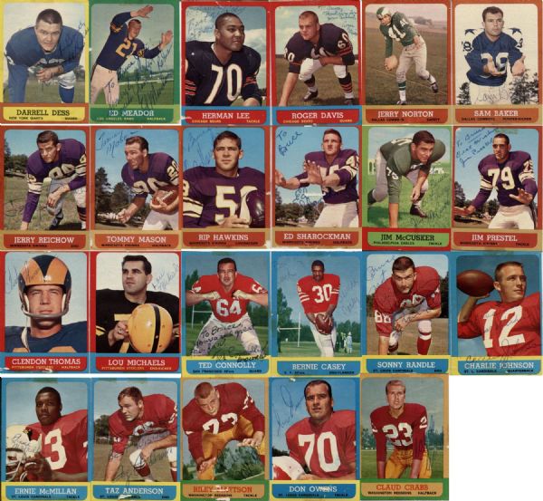 1963 Topps Football Cards Signed – Lot of 23