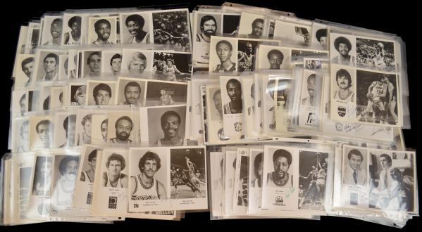 Collection of 150 Team Issued 1970s Basketball NBA Signed Photos