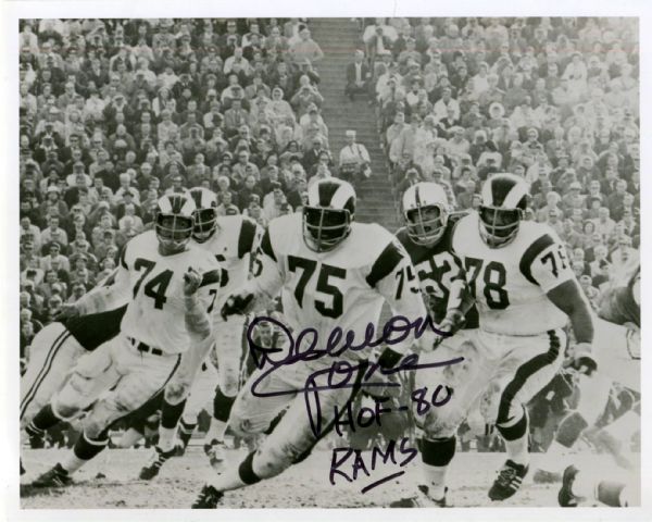 Deacon Jones Signed 10x8 Photo with Merlin Olsen