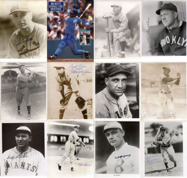 Lot Detail - Group of 12 Signed 8x10 Photos of Long Deceased Baseball ...