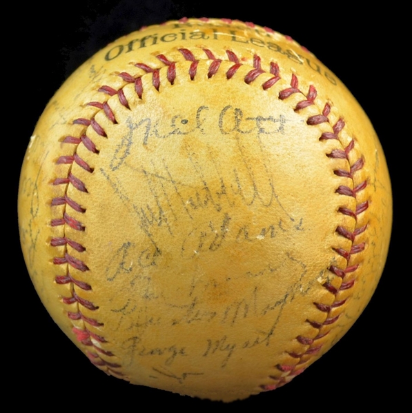 1939-41 New York Giants Team Signed Baseball with (28) Signatures w/ Mel Ott