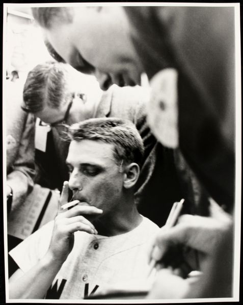 Roger Maris Puffing on a Cigarette 1961 – Arthur Rickerby original oversized photo