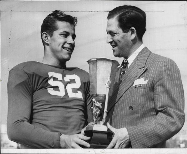 Frank Sinkwich 1943 Heisman Receiving Fairbanks Trophy original photo