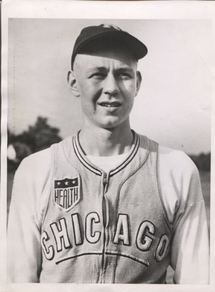 Bob Rush 1944 Cubs – Wearing RARE style jersey - Original Photo
