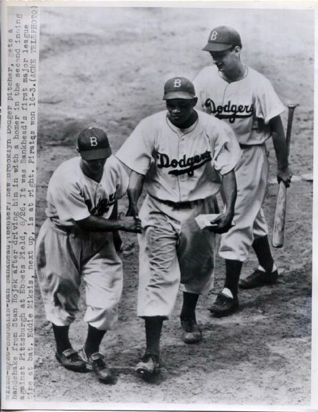 Dan Bankhead 1st Black Major League Pitcher hits HR in 1st career at bat – 1947 Original Photo