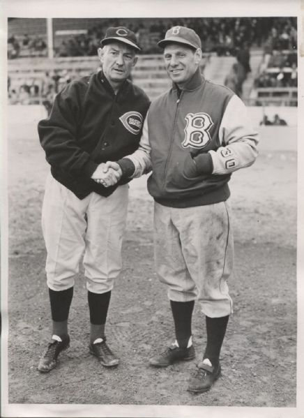 Leo Durocher Brooklyn Dodgers meets Bill McKechnie Reds 1940 Original Photo 