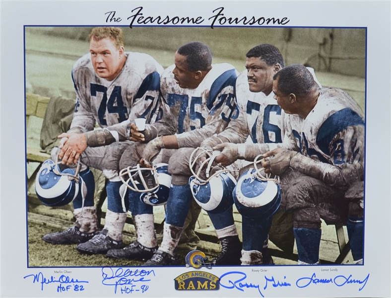 Los Angeles Rams Signed by All Four (4) Fearsome Foursome Lithograph