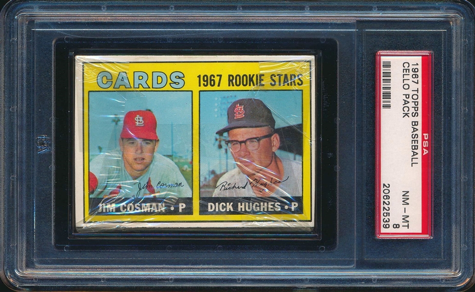 1967 Topps Baseball Unopened Cello Pack PSA 8 NM-MT