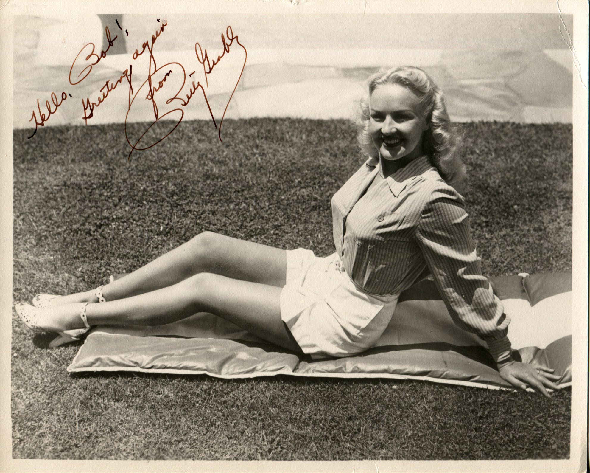 Lot Detail Betty Grable Signed Vintage Leggy X Photo WWII Poster Girl