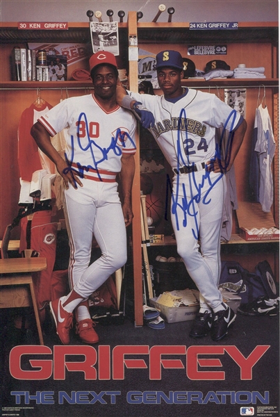 Ken Griffey Jr. & Ken Griffey Sr. Signed 6.5” x 10” Photo