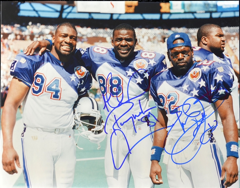 Michael Playmaker Irvin & Emmitt Smith Signed 11x14 Super Unique Pro Bowl Photo