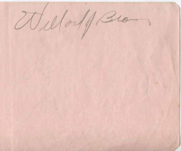 Willard Brown Late 40s Signed Album Page Negro League Baseball HOF