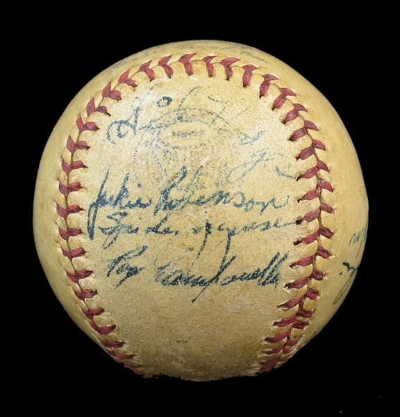 1948 Brooklyn Dodgers Team Signed Mini Baseball w/ Jackie Robinson - Campy JSA