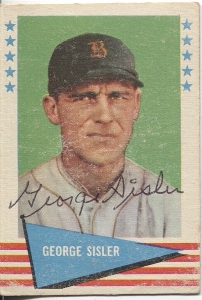 1961 Fleer #78 George Sisler Signed Baseball Card