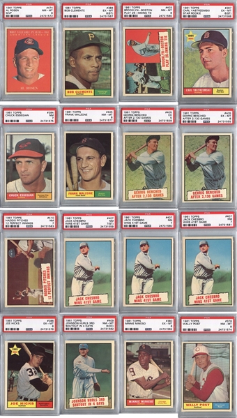 1961 Topps Baseball PSA Graded Lot of 16 - Loaded with Stars