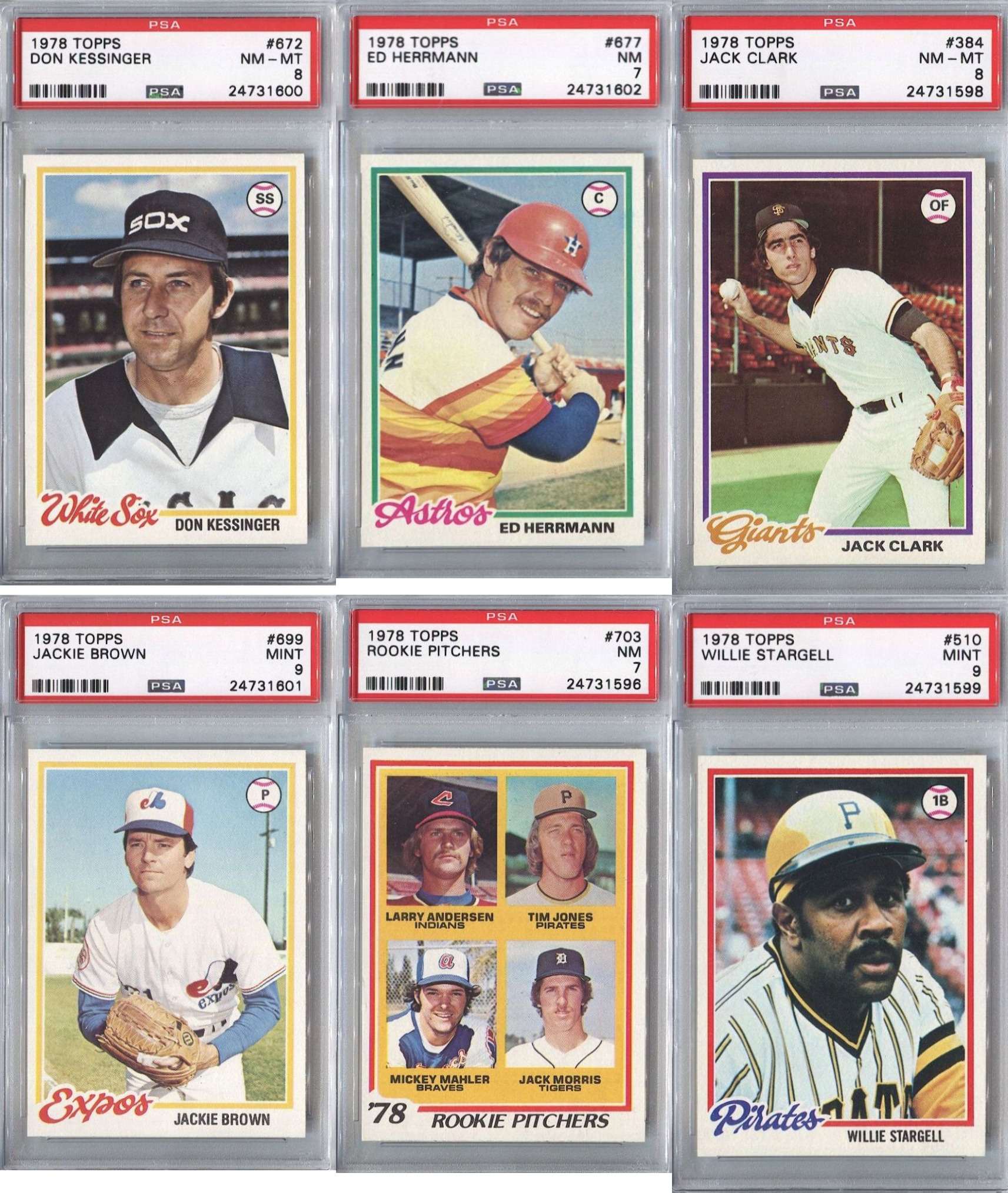 Lot Detail - 1978 Topps Baseball PSA Graded Lot of 6 Super High Grade w ...