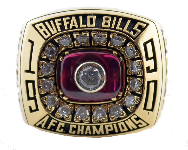 1990 Buffalo Bills AFC Championship Ring – 10 K – SS - Kelly