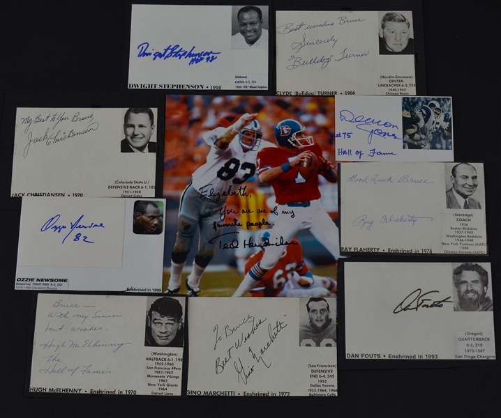 Lot of 36 Different Football Hall of Fame Autographs