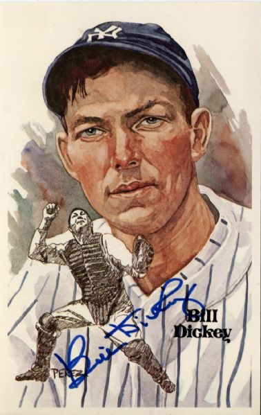 Bill Dickey signed 1993 Perez Steele postcard HOF – Yankees D 1993