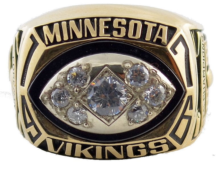 1976 Minnesota Vikings NFC Championship Ring – 10 K – SS – Chuck Foreman