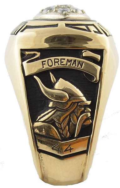 1974 FOREMAN Vikings NFC Championship Ring Replica with Personal