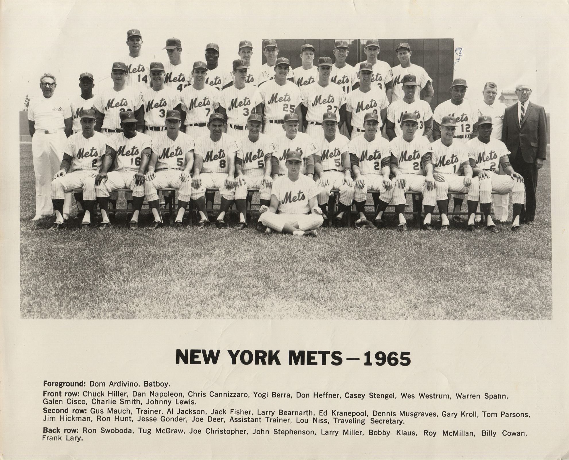 Item Detail - 1965 New York Mets Team Signed Photo with 22 Autographs