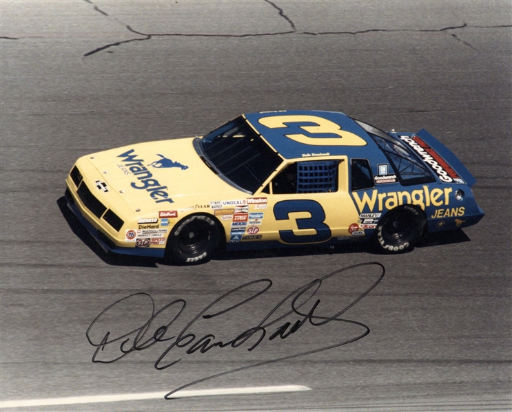 Dale Earnhardt Sr. Signed 10x8 Color Photo of His Race Car