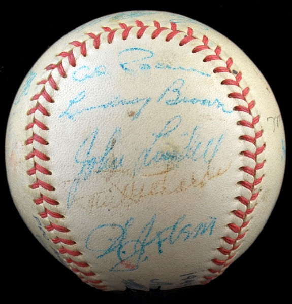 Joe Louis, Bill Klem, Paul Waner Multi-Signed 1949 Baseball