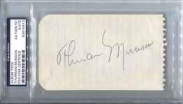 Thurman Munson Signed Lined Album Page PSA/DNA