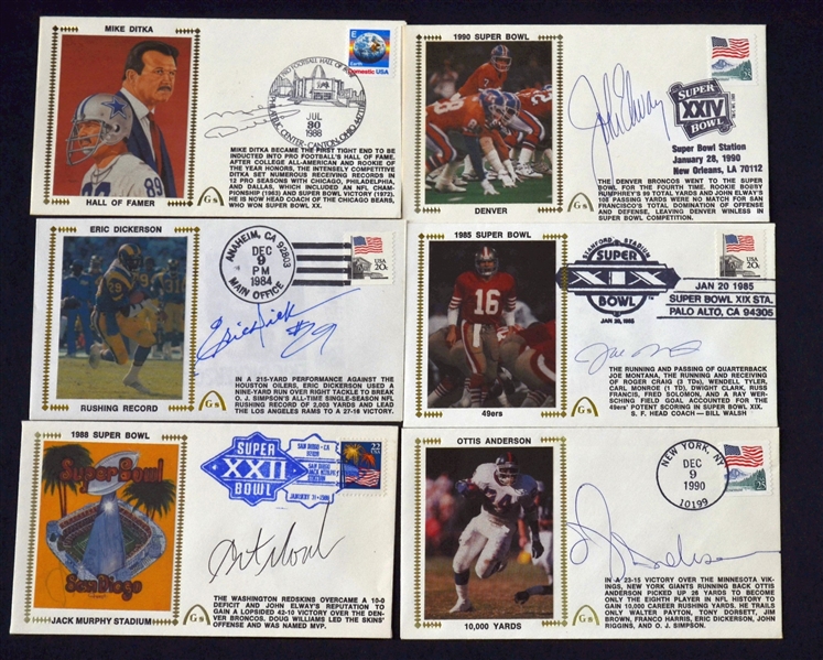 Lot of 10 Football HOFer Signed Gateway Postal Covers Cachets – LOADED!!!