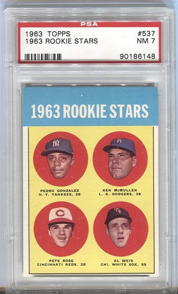 1963 Topps Pete Rose ROOKIE RC #537 PSA 7 NM