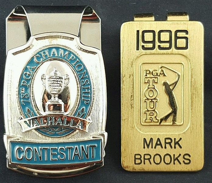 78th PGA Championship (1996) Valhalla Contestant Money Clip & 1996 PGA Tour Money Clip – Credential – Mark Brooks Collection