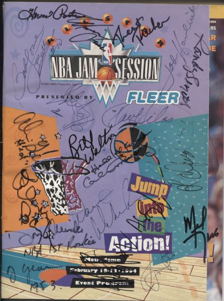 1994 NBA All Star Game Jam Session Program Signed by 21 Former NBA Legends