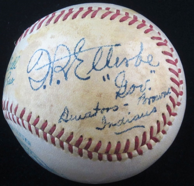 Frank Ellerbe Single Signed Baseball – Senators – Browns – Indians D. 1988