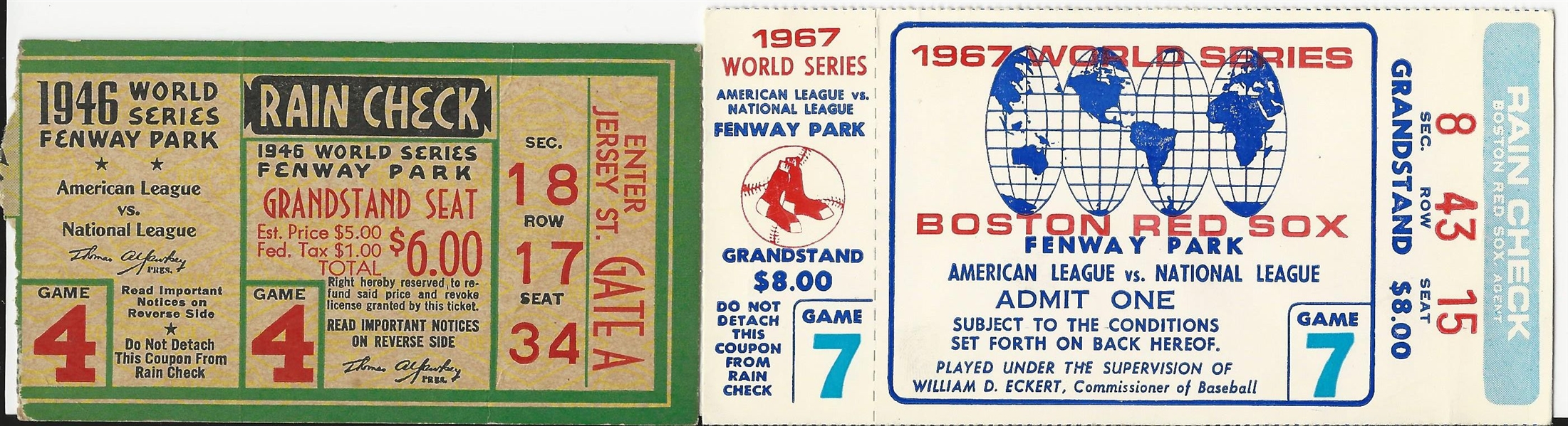 lot detail boston red sox 1946 game 4 1967 game 7