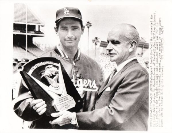 Sandy Koufax wins 1965 Cy Young Award original photo