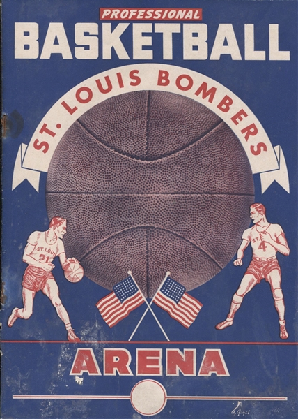 1949 St. Louis Bombers vs. Boston Celtics NBA Basketball program