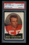 1958 Topps #100 Matt Hazeltine signed Topps football card D.1987 San Francisco