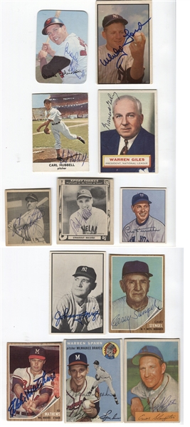 Baseball Hall of Fame Signed Autographed Baseball Card Dozen – NICE BREAK