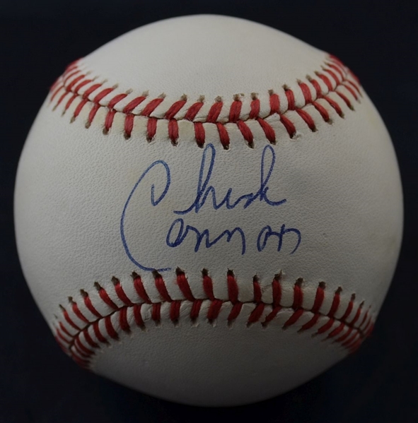 Chuck Connors Single Signed Baseball Dodgers Cubs Celtics “The Rifelman”