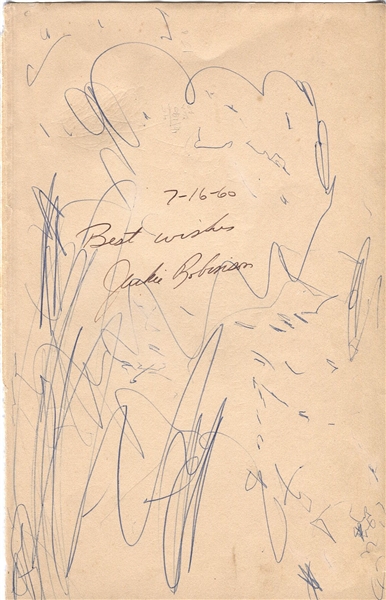 Jackie Robinson Autographed Book Page