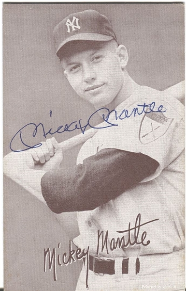 Mickey Mantle signed 1947-66 Exhibits Card JSA LOA
